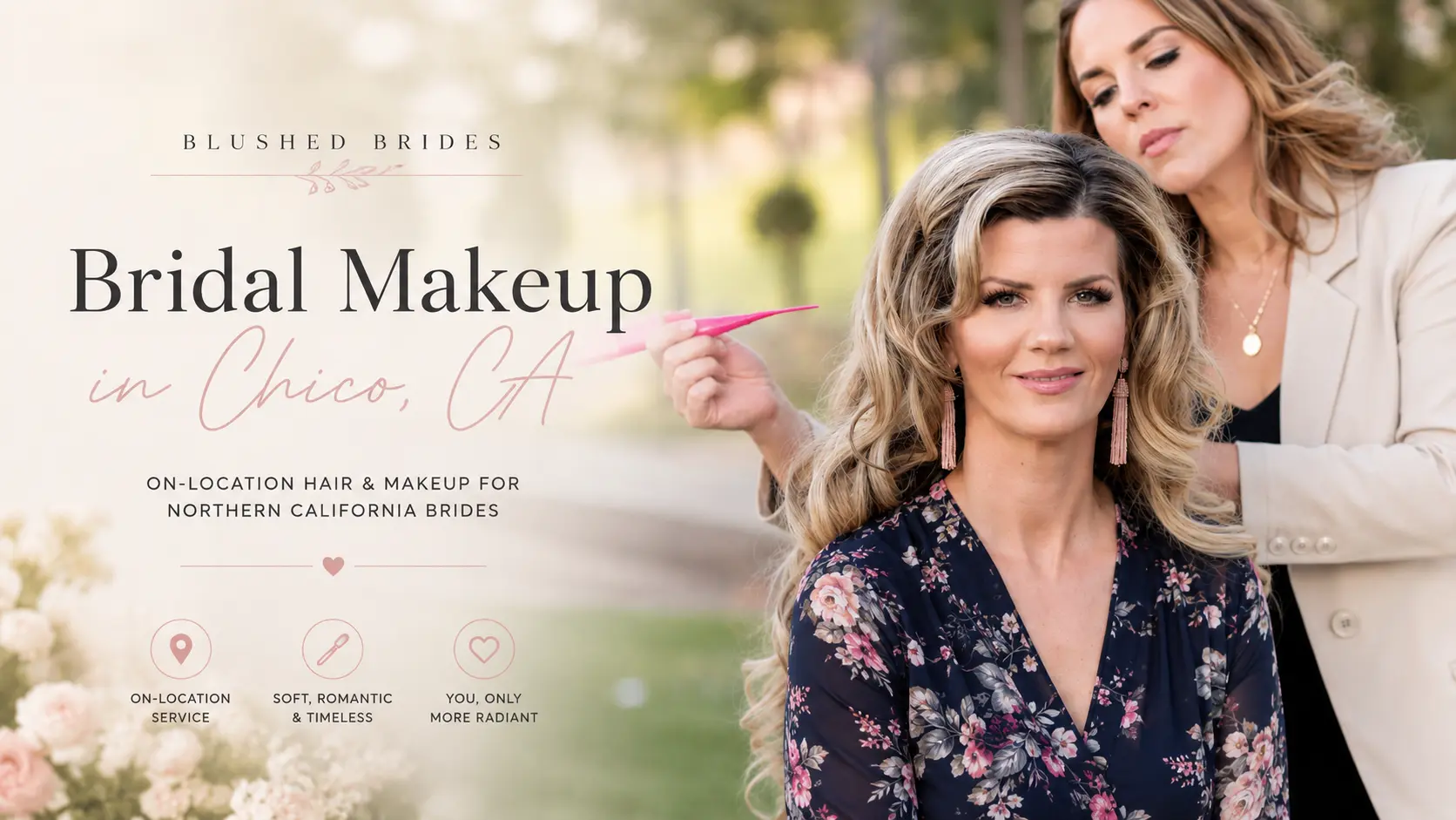 Chico bridal makeup artist creating a polished wedding makeup look